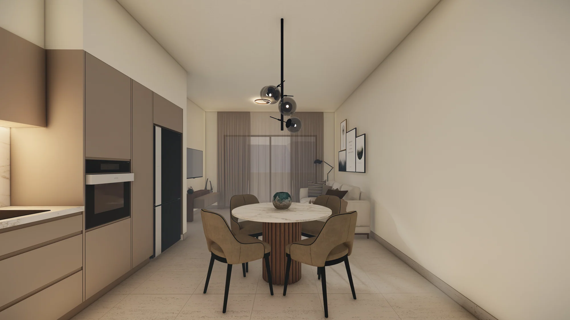 1-bedroom apartment · open-plan kitchen