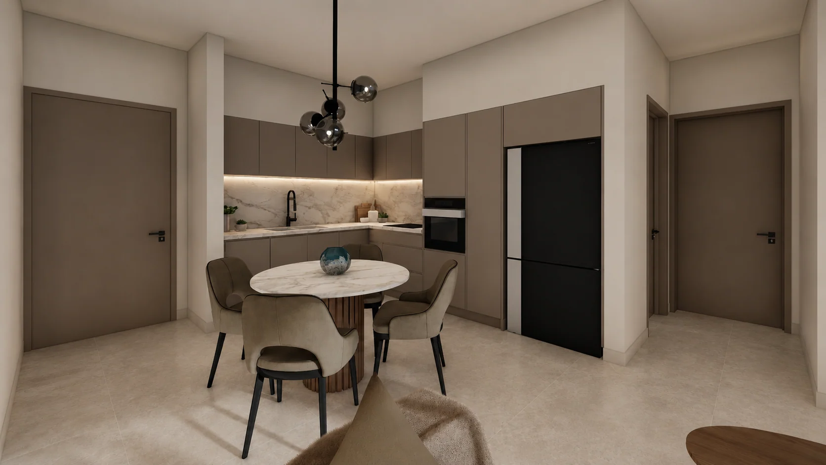 2-bedroom apartment · kitchen and dining