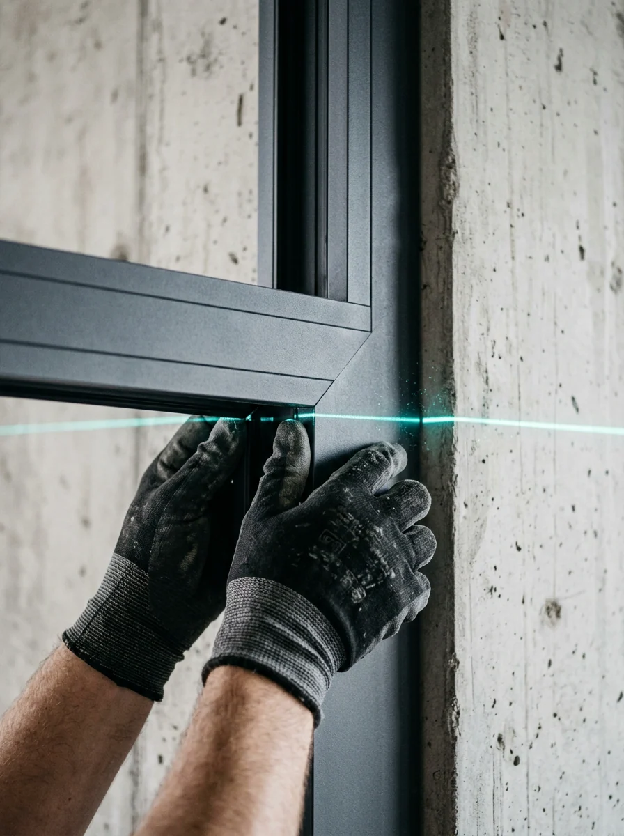 Aligning a window on site