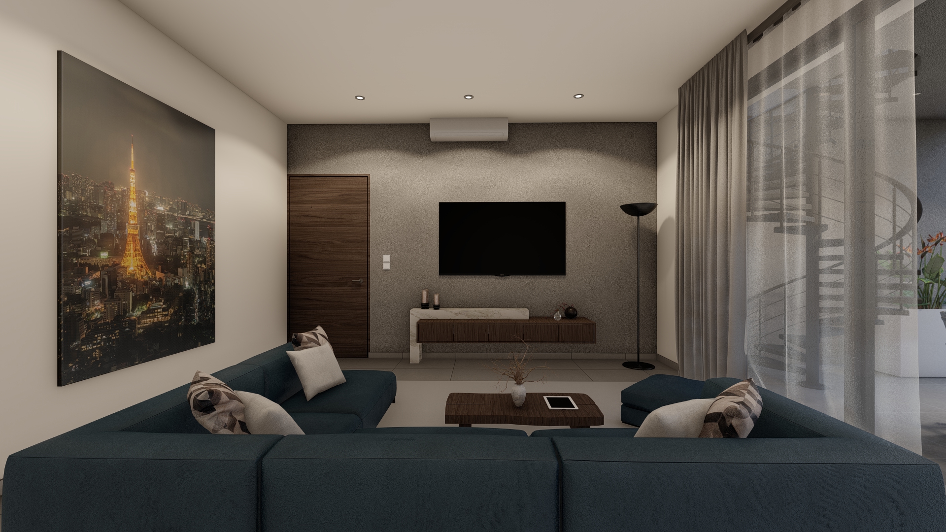 A rendered picture of Armonia Apartments Interior Living Room